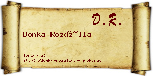 Donka Rozália névjegykártya